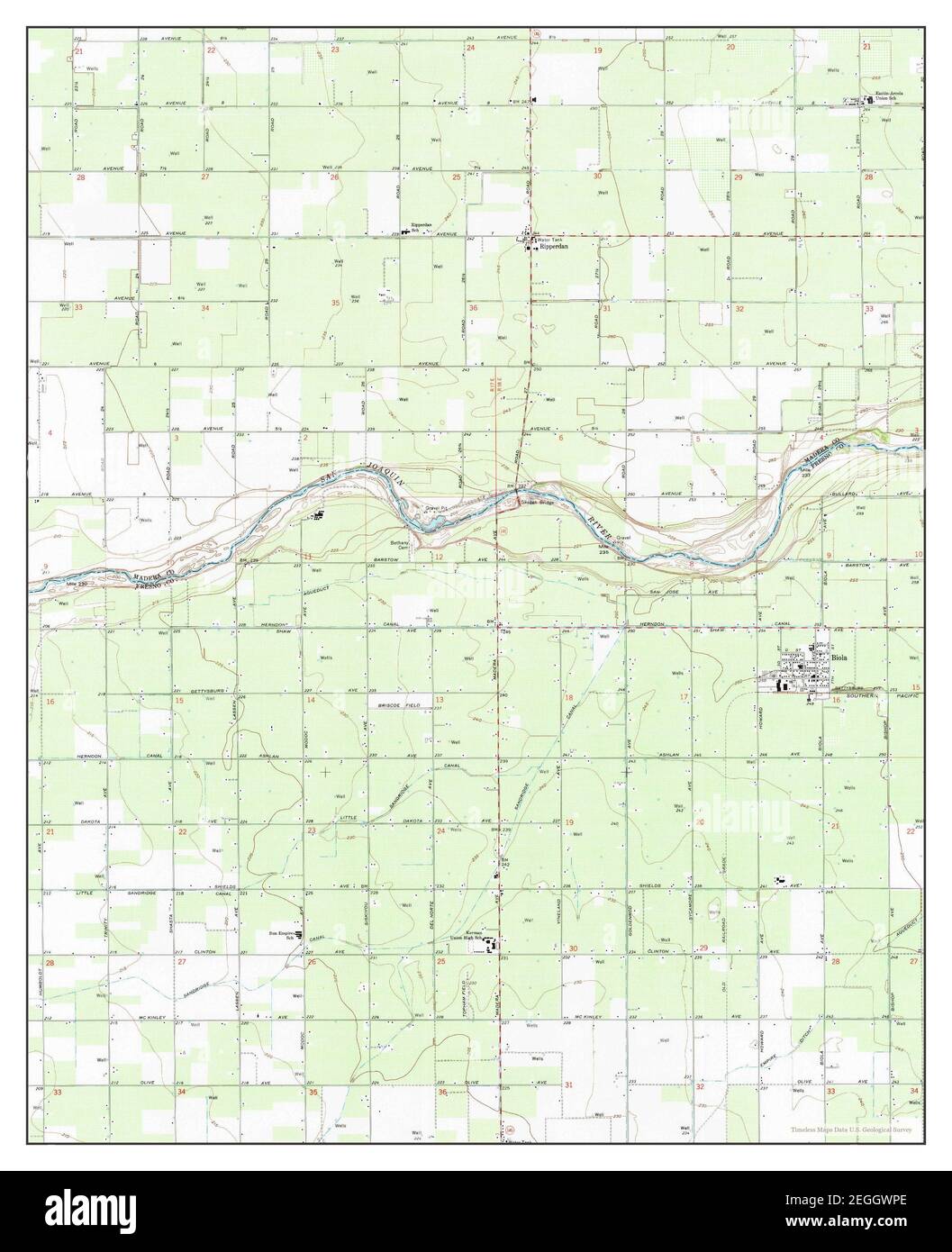 Biola, California, map 1963, 124000, United States of America by