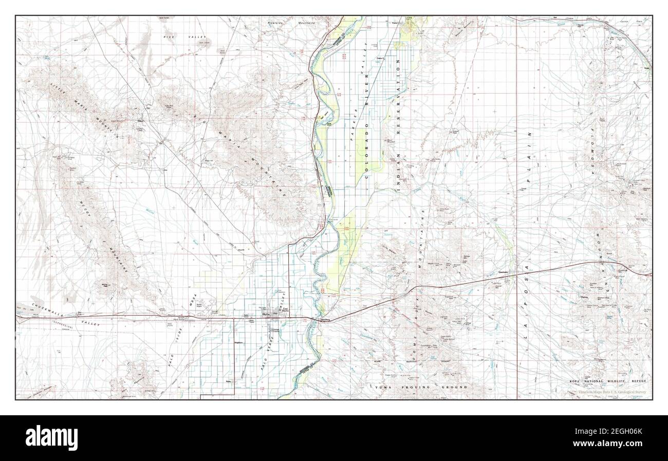 Blythe, California, map 1986, 1:100000, United States of America by Timeless Maps, data U.S. Geological Survey Stock Photo