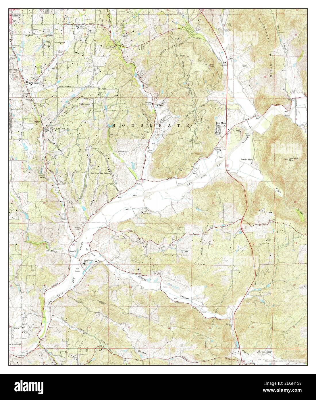 Bonsall, California, map 1968, 124000, United States of America by