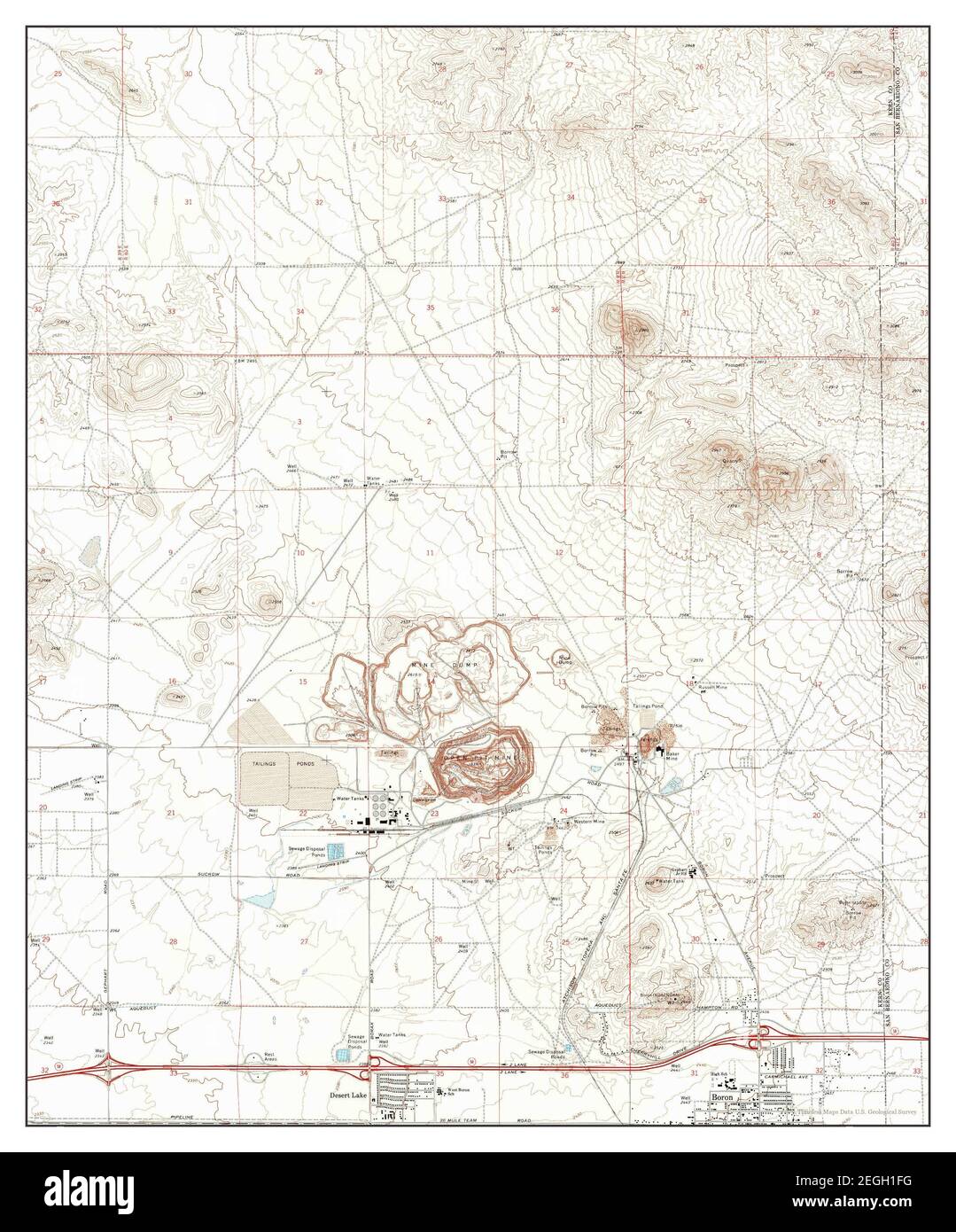 Boron, California, map 1973, 124000, United States of America by