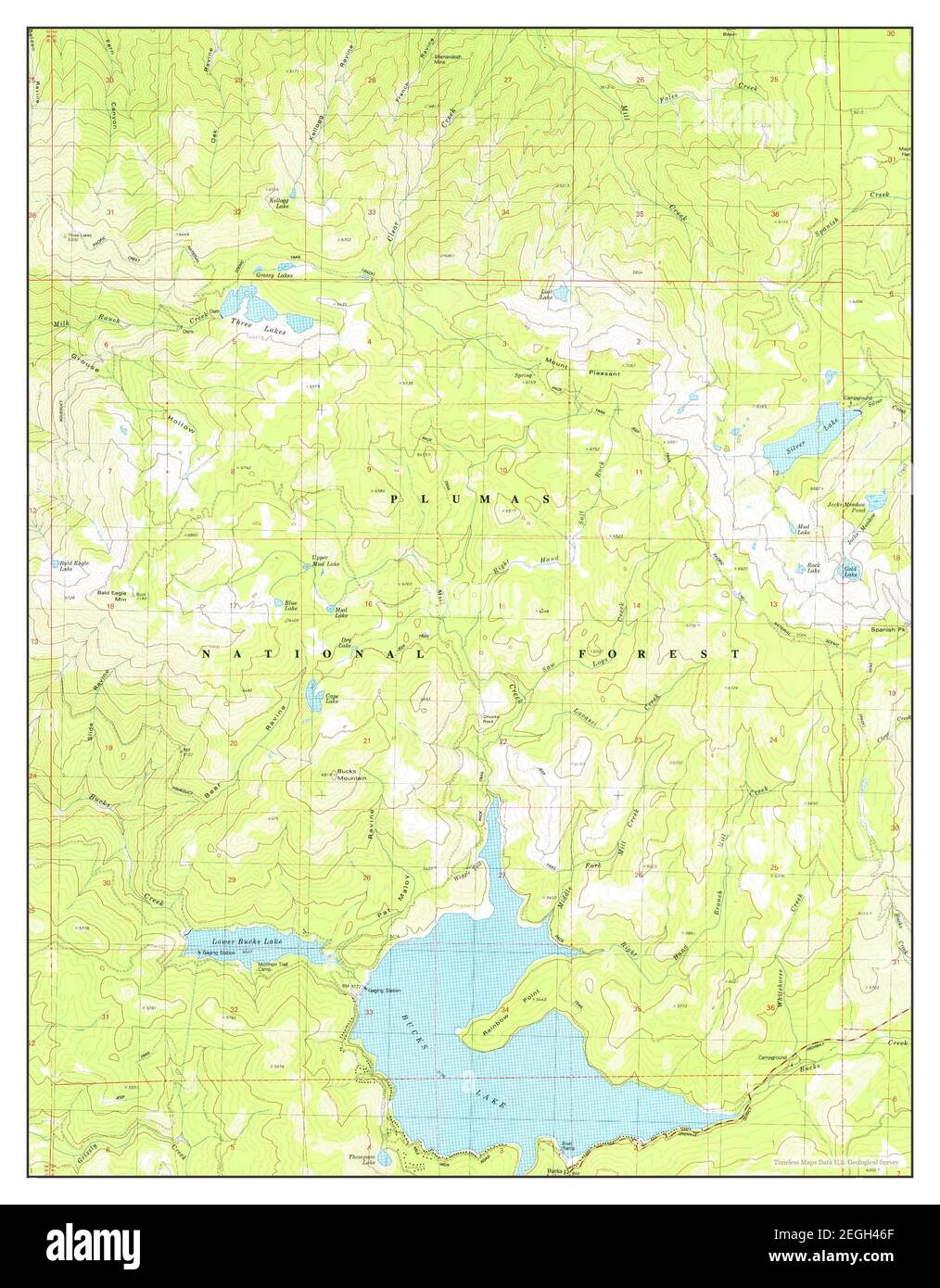 Bucks Lake, California, map 1979, 124000, United States of America by