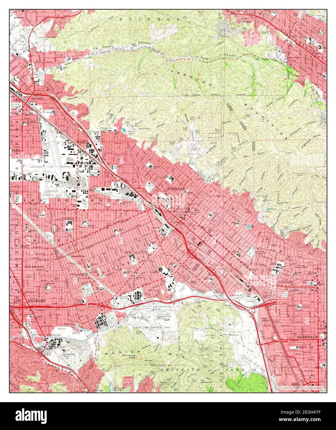 Map of california burbank hi res - Burbank California Map 1966 124000 United States Of America By Timeless Maps Data Us Geological Survey 2EGH47F