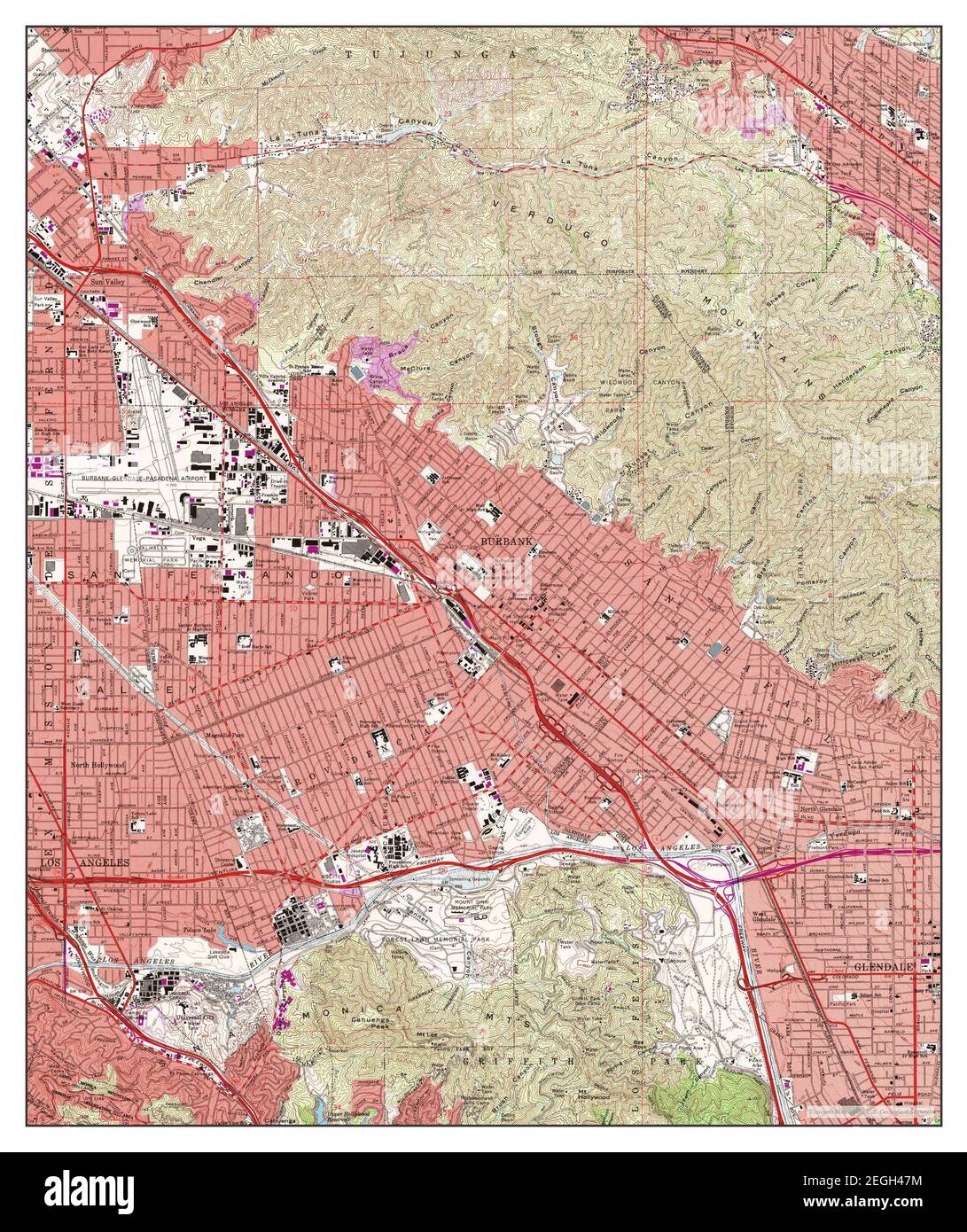 Burbank, California, map 1966, 124000, United States of America by