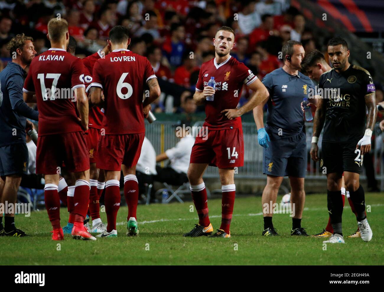 Soccer Football - Leicester City v Liverpool - Pre Season Friendly - The Premier League Asia Trophy - Final - June 22, 2017   Liverpool's Jordan Henderson during a drinks break   REUTERS/BOBBY YIP Stock Photo