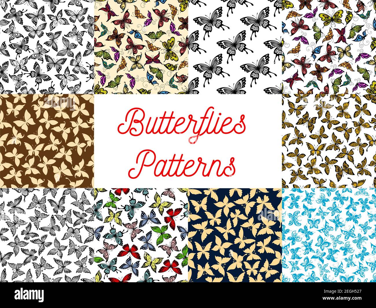 Butterfly seamless pattern background of flying tropical butterfly ...