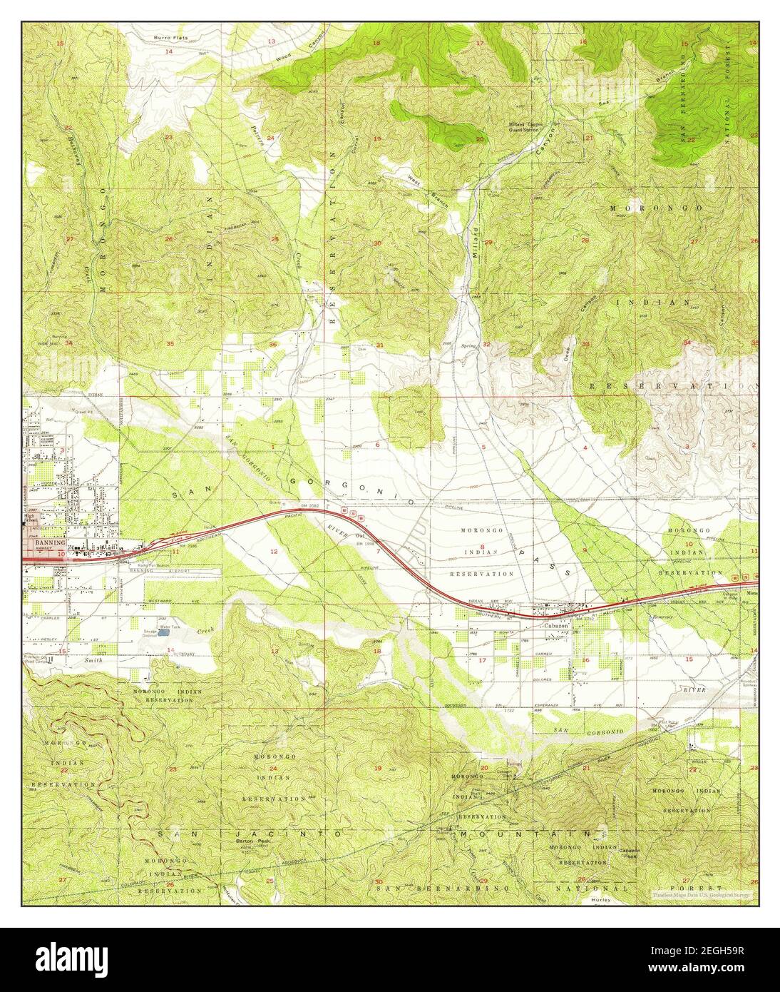 Cabazon, California, map 1956, 124000, United States of America by