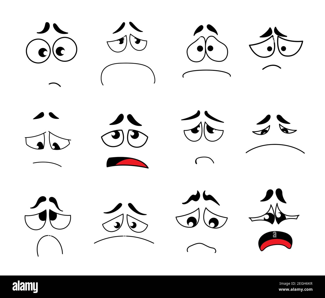 Set of funny cartoon eyes with different emotions. Cartoon eyes with  expression and emotions isolated on white background. Melancholy or  sadness, year Stock Vector Image \u0026 Art - Alamy, image size:1300x1192