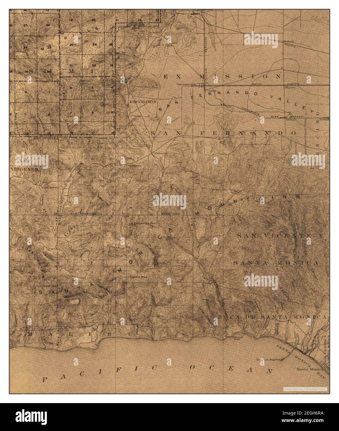 Calabasas, California, map 1903, 162500, United States of America by