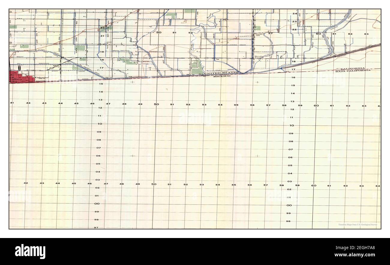 Calexico, California, map 1953, 150000, United States of America by
