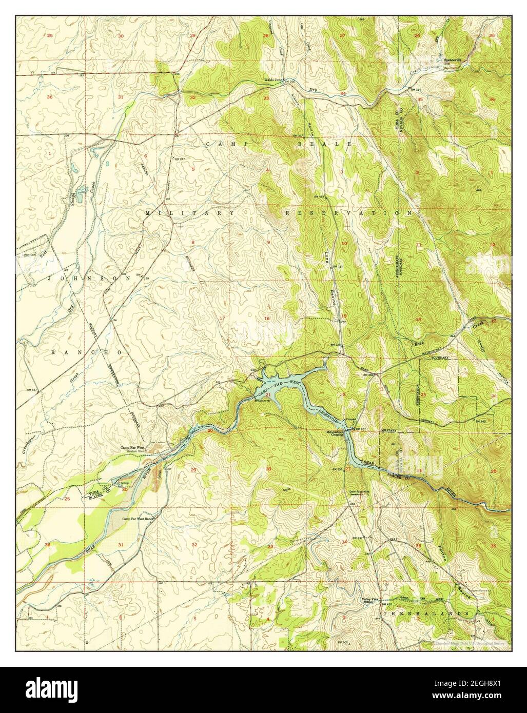 Camp Far West, California, map 1951, 124000, United States of America