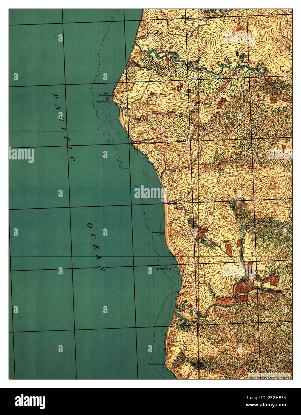 Cape Mendocino, California, map 1921, 162500, United States of America by Timeless Maps, data U