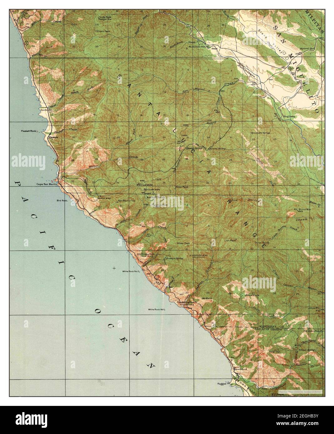 Cape San Martin, California, map 1941, 162500, United States of