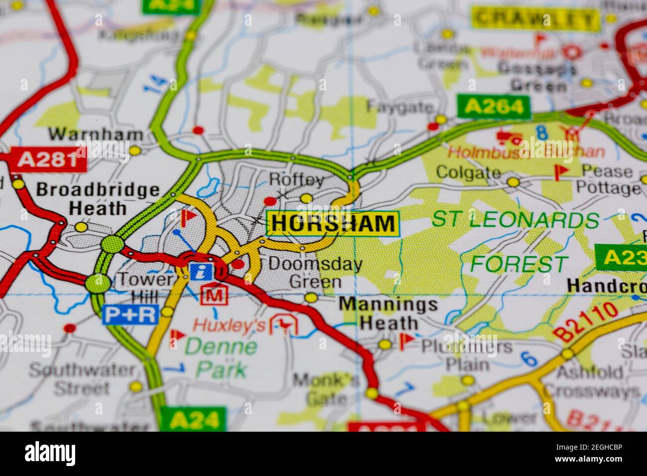 Street Map Of Horsham Map Of Horsham High Resolution Stock Photography And Images - Alamy