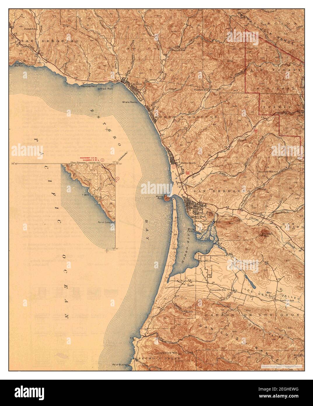 Cayucos, California, map 1943, 162500, United States of America by