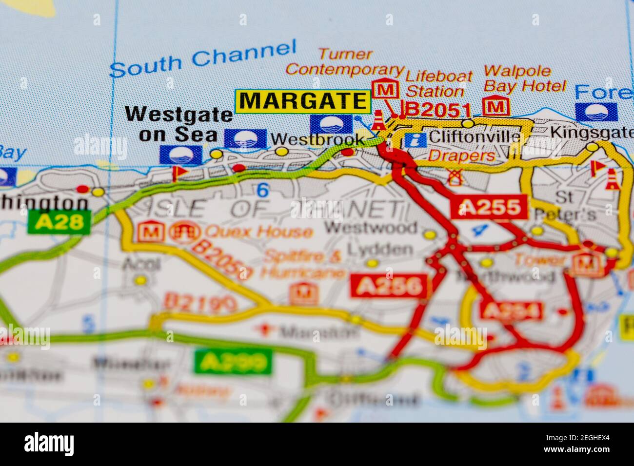 Margate on a map hires stock photography and images Alamy
