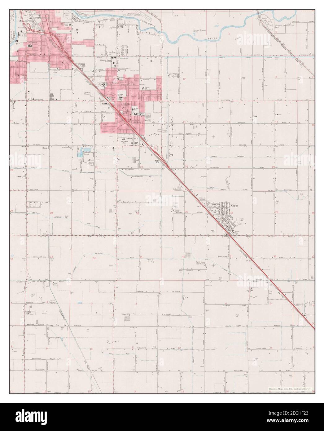 Ceres, California, map 1969, 124000, United States of America by