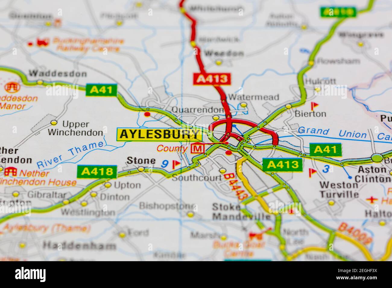 Map Of Aylesbury And Surrounding Area Aylesbury And Surrounding Areas Shown On A Road Map Or Geography Map Stock  Photo - Alamy