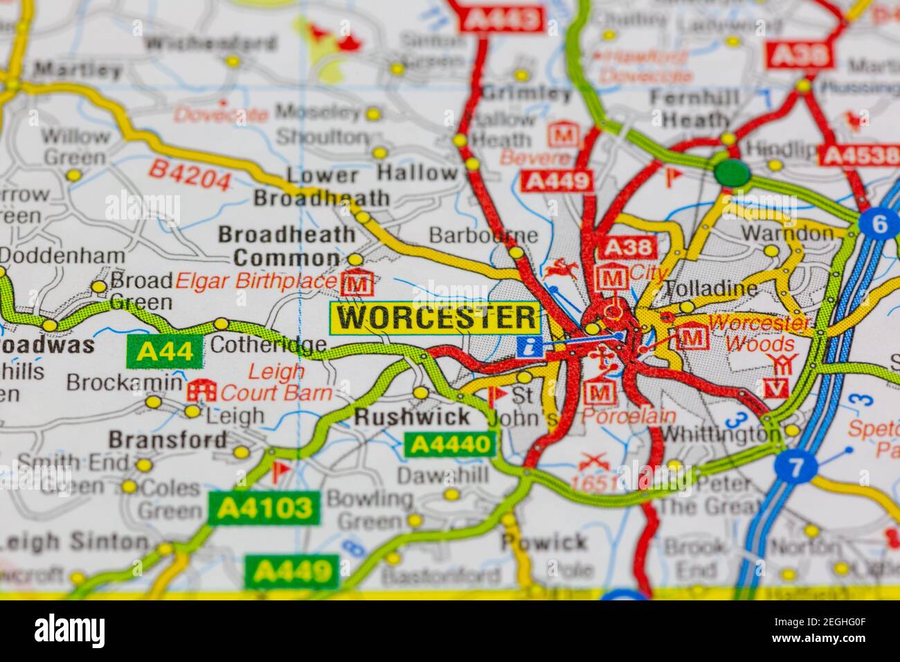Worcester on a map hi-res stock photography and images - Alamy