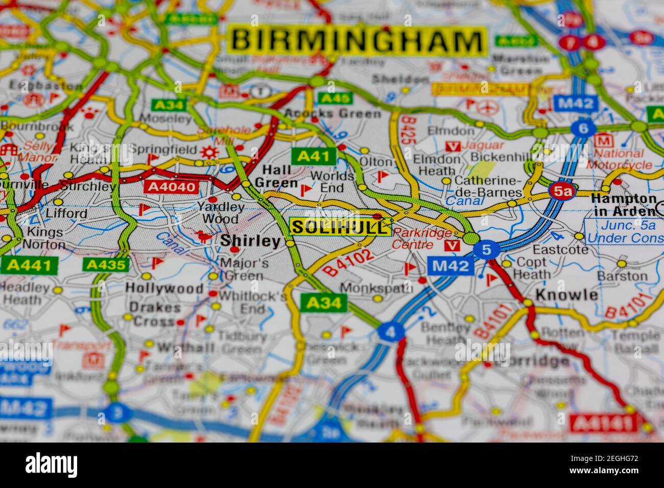 Map Of Solihull And Surrounding Areas Solihull And Surrounding Areas Shown On A Road Map Or Geography Map Stock  Photo - Alamy