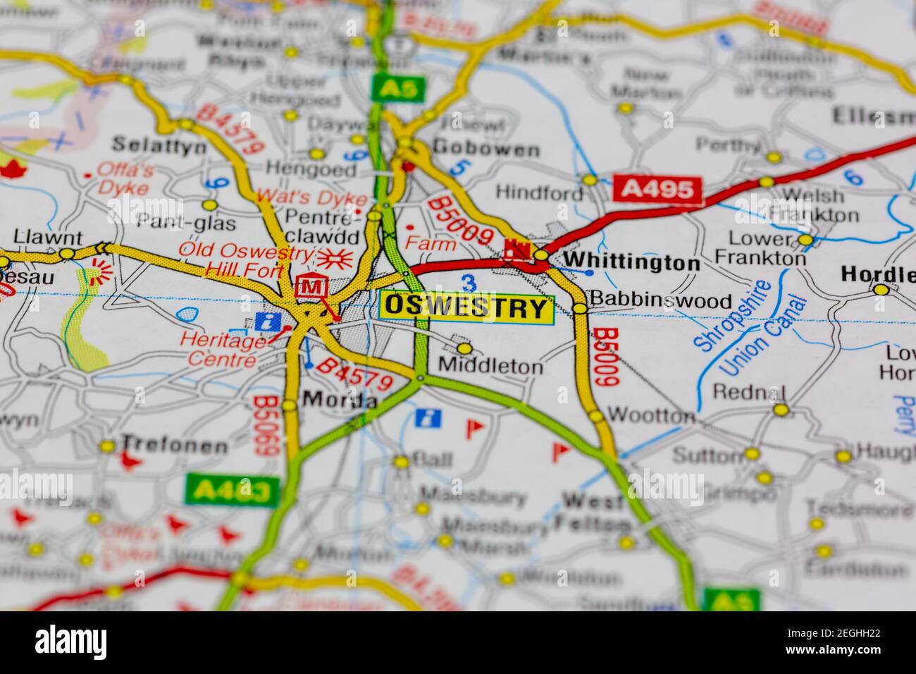 Map Of Oswestry And Surrounding Area Oswestry Uk High Resolution Stock Photography And Images - Alamy