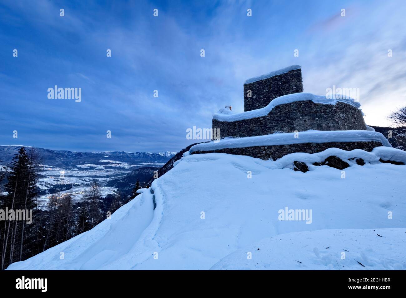 Medieval ruins of the Altaguardia castle. Bresimo, Non Valley, Trento ...