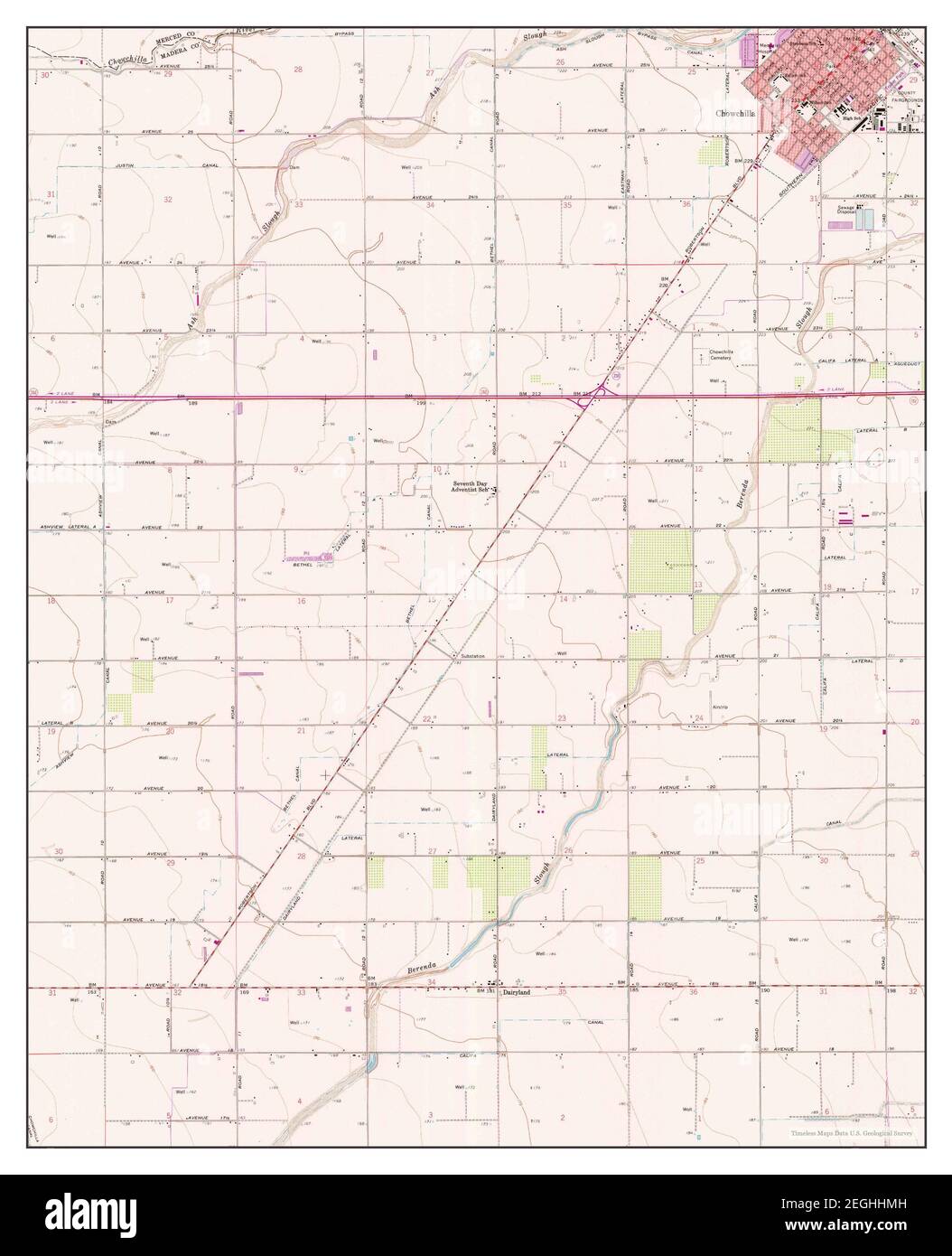 Chowchilla, California, map 1960, 124000, United States of America by Timeless Maps, data U.S