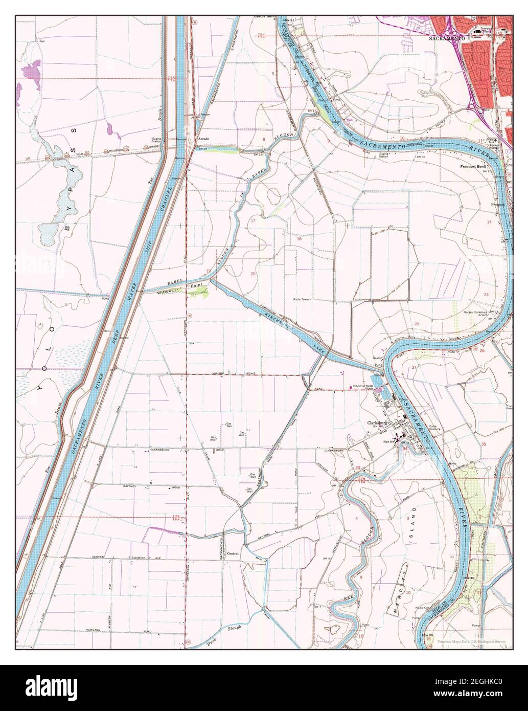 Clarksburg, California, map 1967, 124000, United States of America by