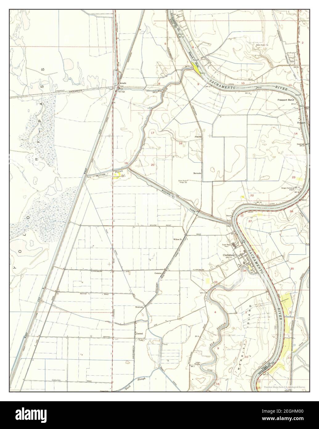 Clarksburg, California, map 1952, 124000, United States of America by