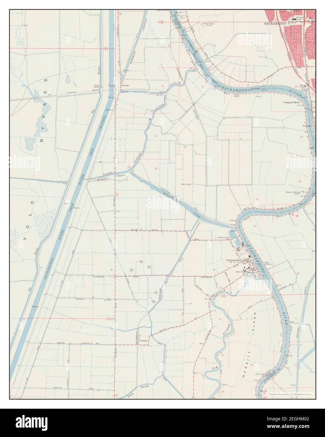 Clarksburg, California, map 1967, 124000, United States of America by