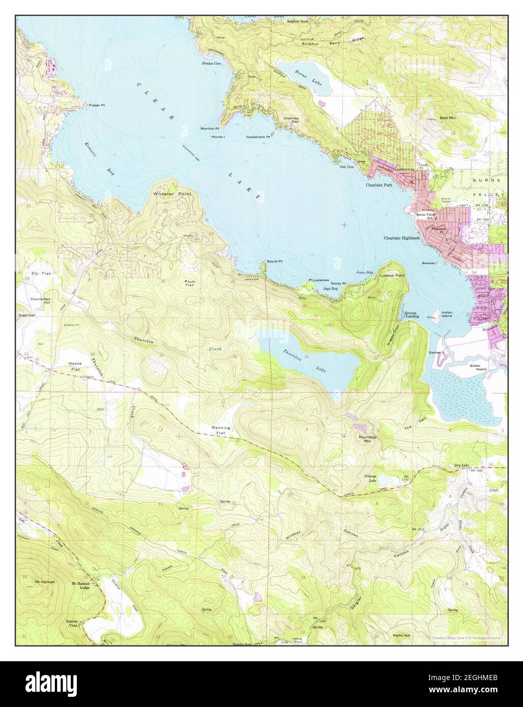 Clearlake Highlands, California, map 1958, 1:24000, United States of America by Timeless Maps