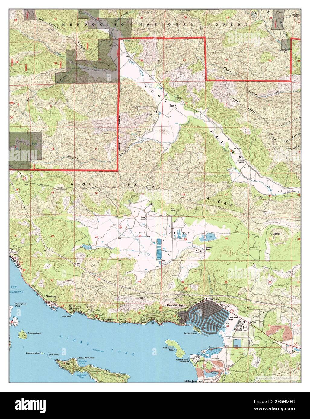 Clearlake Oaks, California, map 1996, 1:24000, United States of America by Timeless Maps, data U.S. Geological Survey Stock Photo