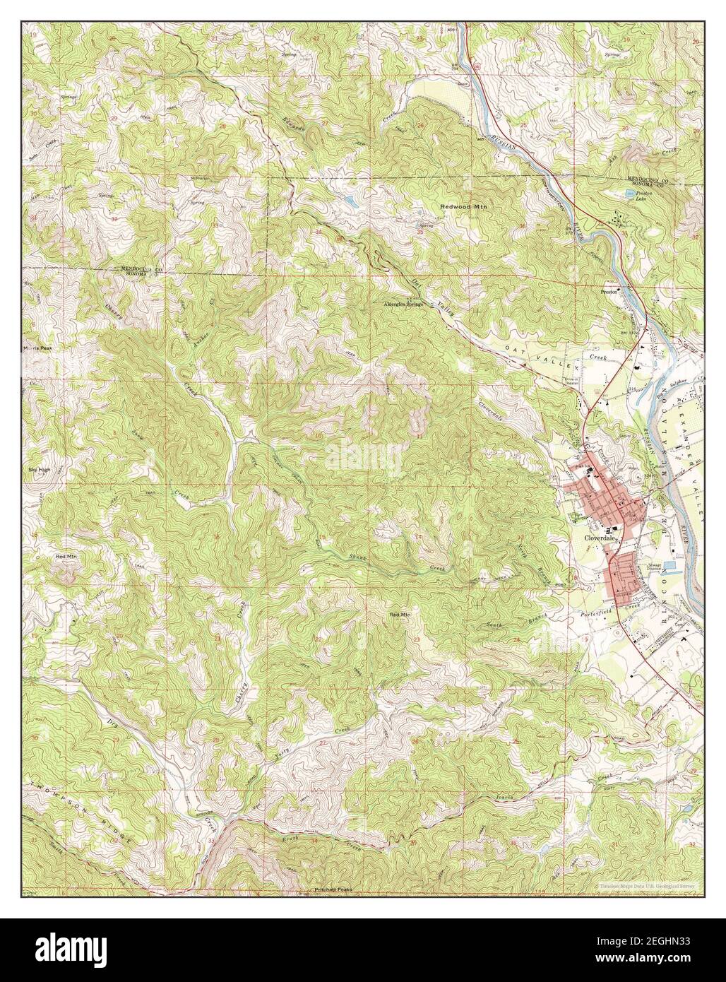Cloverdale, California, map 1960, 124000, United States of America by