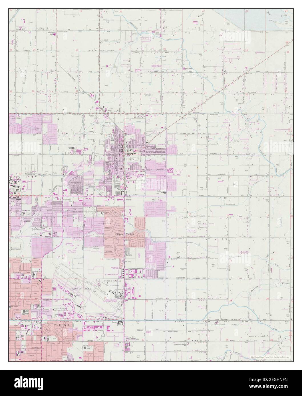Clovis, California, map 1964, 124000, United States of America by