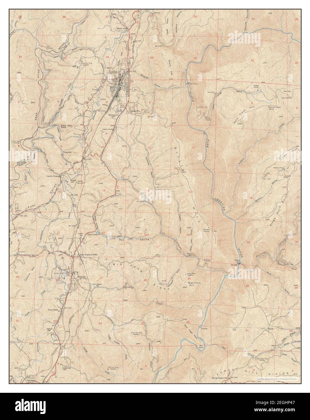 Colfax, California, map 1951, 124000, United States of America by