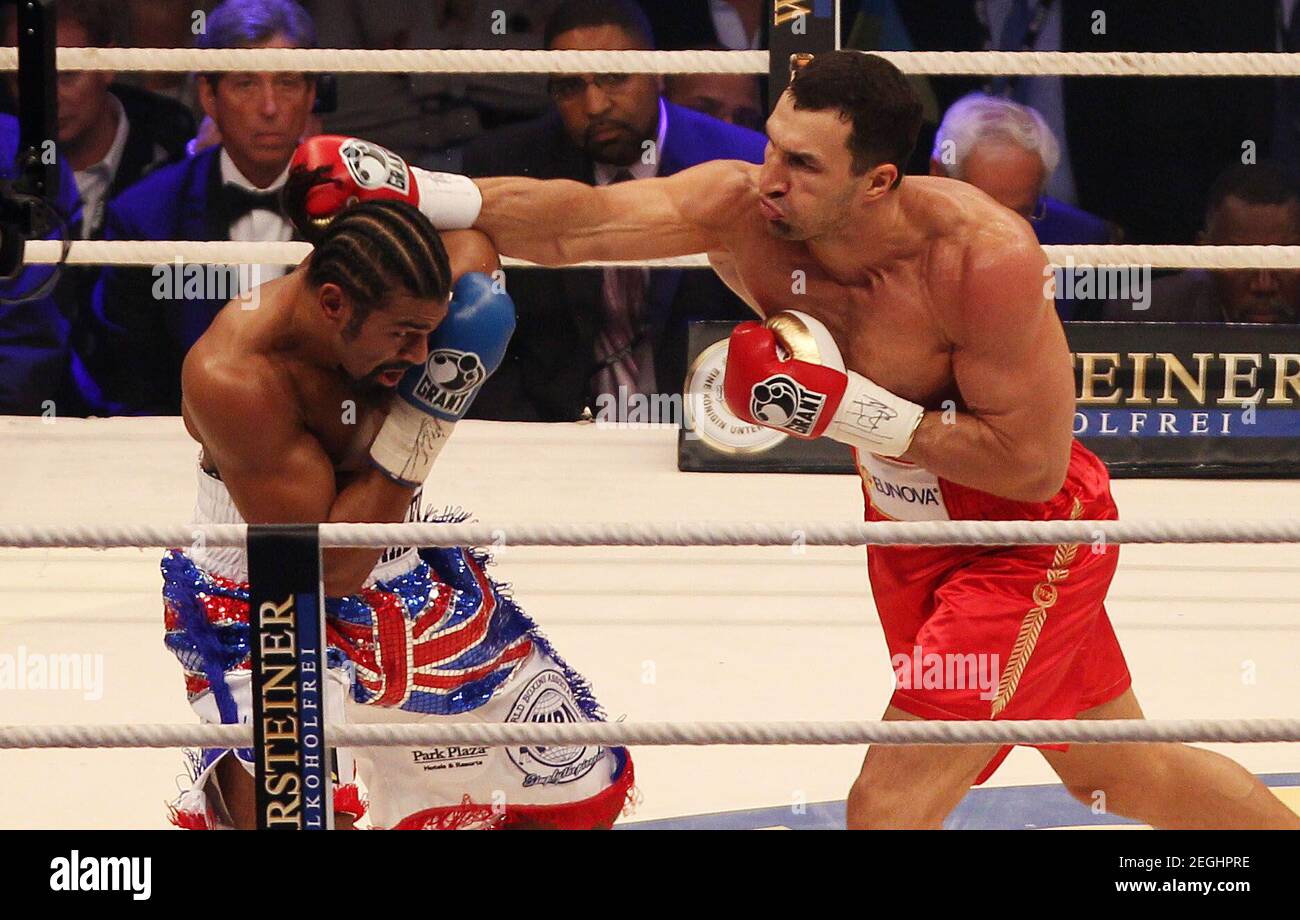 Boxing Wladimir Klitschko V David Haye Ibf Wbo Ibo Wba Heavyweight Title S The Imtech Arena Hamburg Germany 2 7 11 Wladimir Klitschko R And David Haye In Action Mandatory Credit