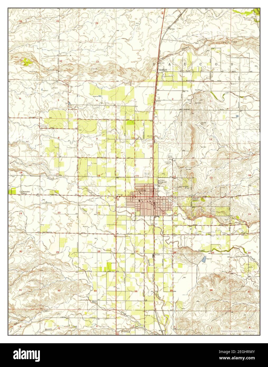 Corning, California, map 1951, 124000, United States of America by