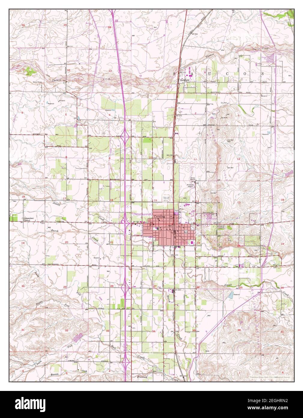 Corning, California, map 1951, 124000, United States of America by