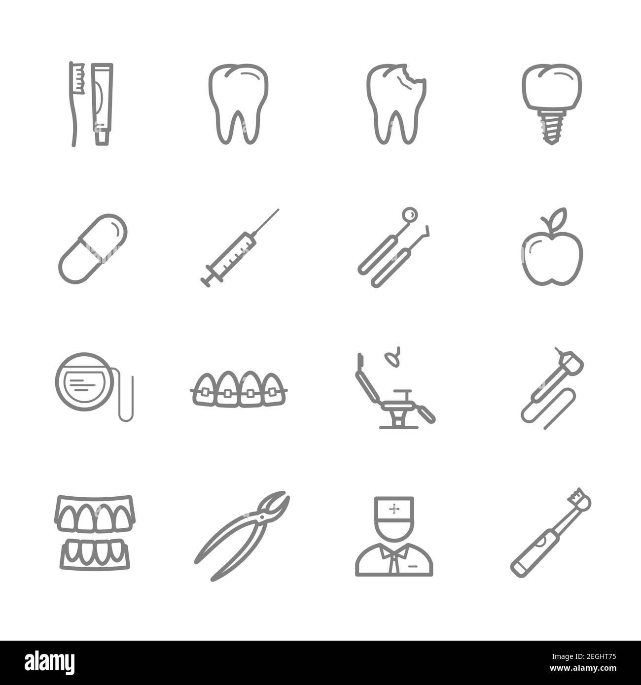 Dentistry thin line icon set for medicine and dental themes design ...