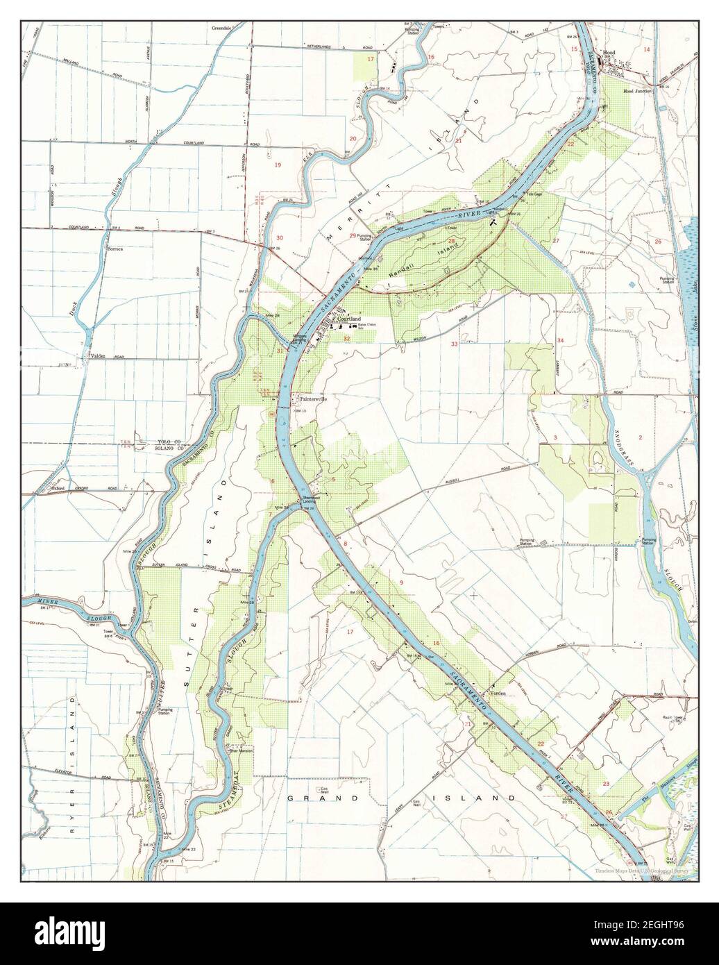 Courtland, California, map 1978, 124000, United States of America by