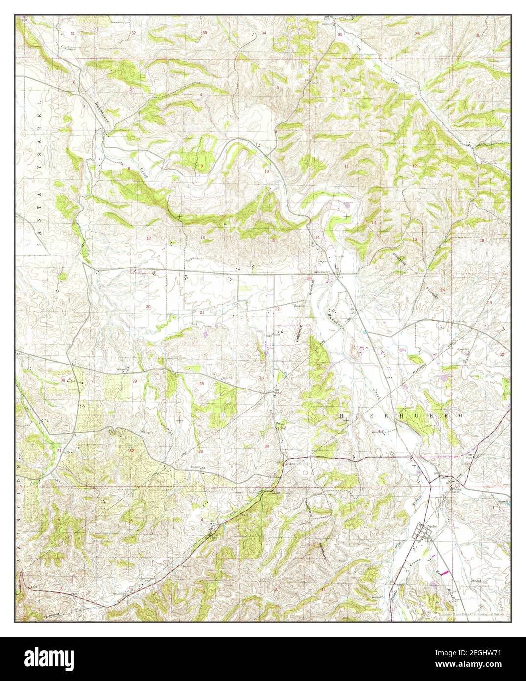Creston, California, map 1948, 124000, United States of America by