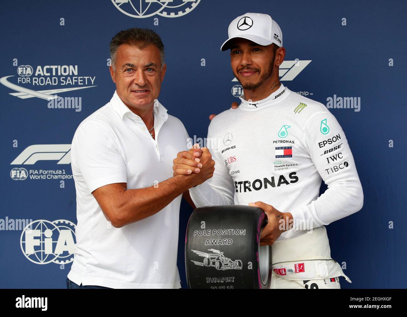 Formula One F1 Hungarian Grand Prix Hungaroring Budapest Hungary July 28 18 Mercedes Lewis Hamilton Receives