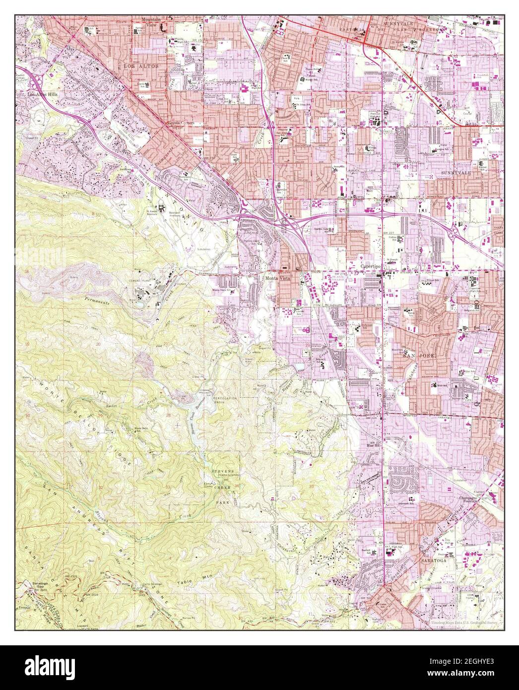Cupertino, California, map 1961, 124000, United States of America by Timeless Maps, data U.S