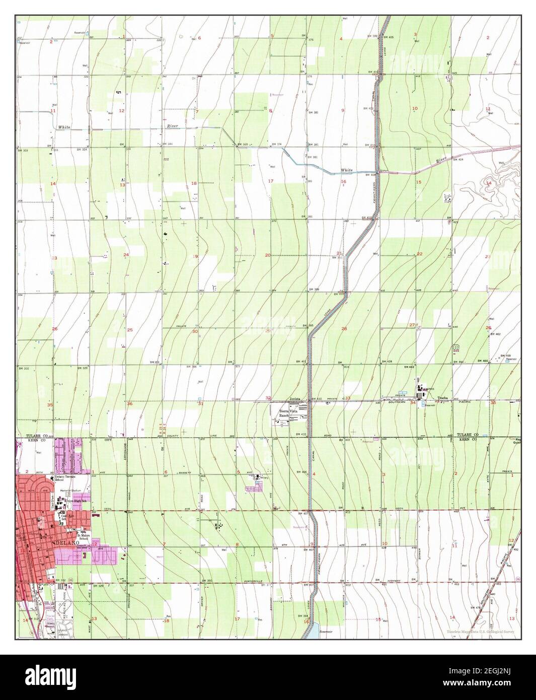 Delano East, California, map 1953, 124000, United States of America by