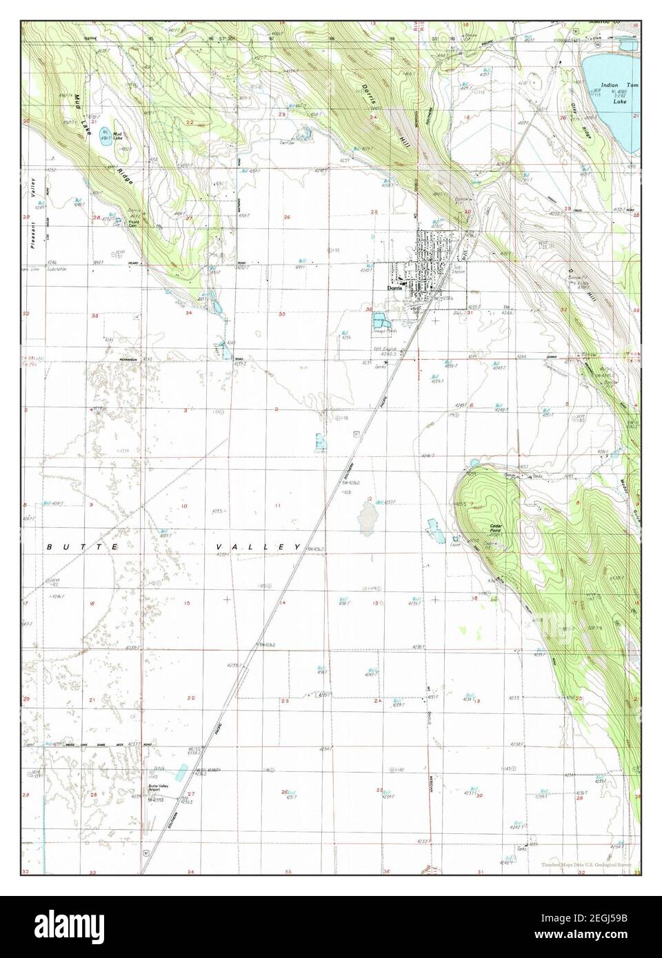 Dorris, California, map 1985, 124000, United States of America by