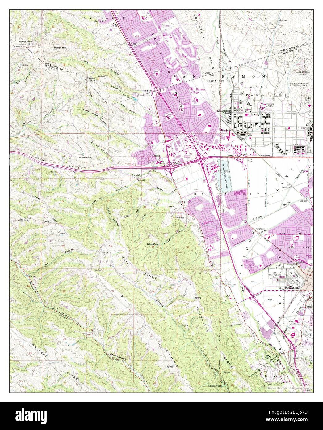 Dublin, California, map 1961, 124000, United States of America by