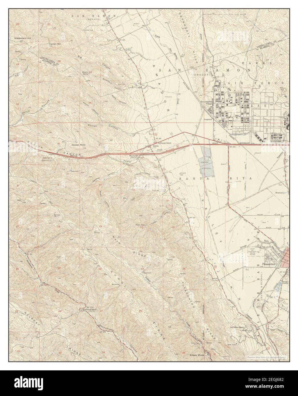 Dublin, California, map 1953, 124000, United States of America by