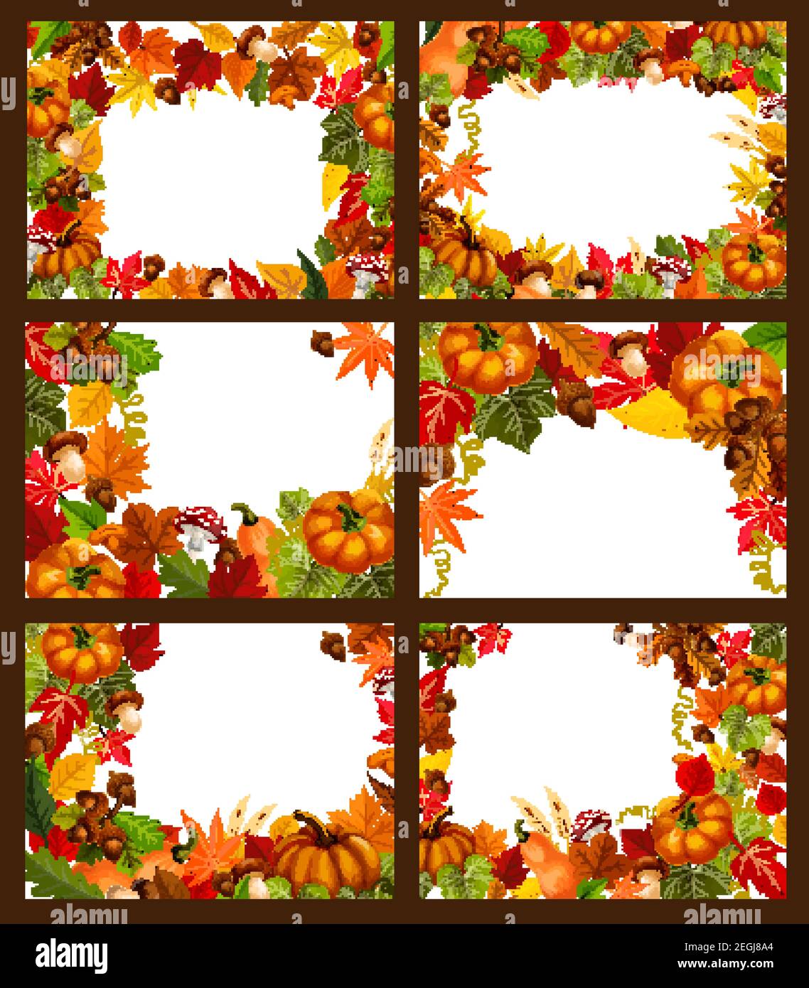 Autumn season leaf and fall nature frame poster with copy space. Autumn ...