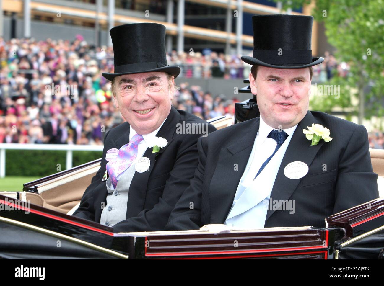 Sir andrew lloyd webber arrives at royal ascot hi-res stock photography