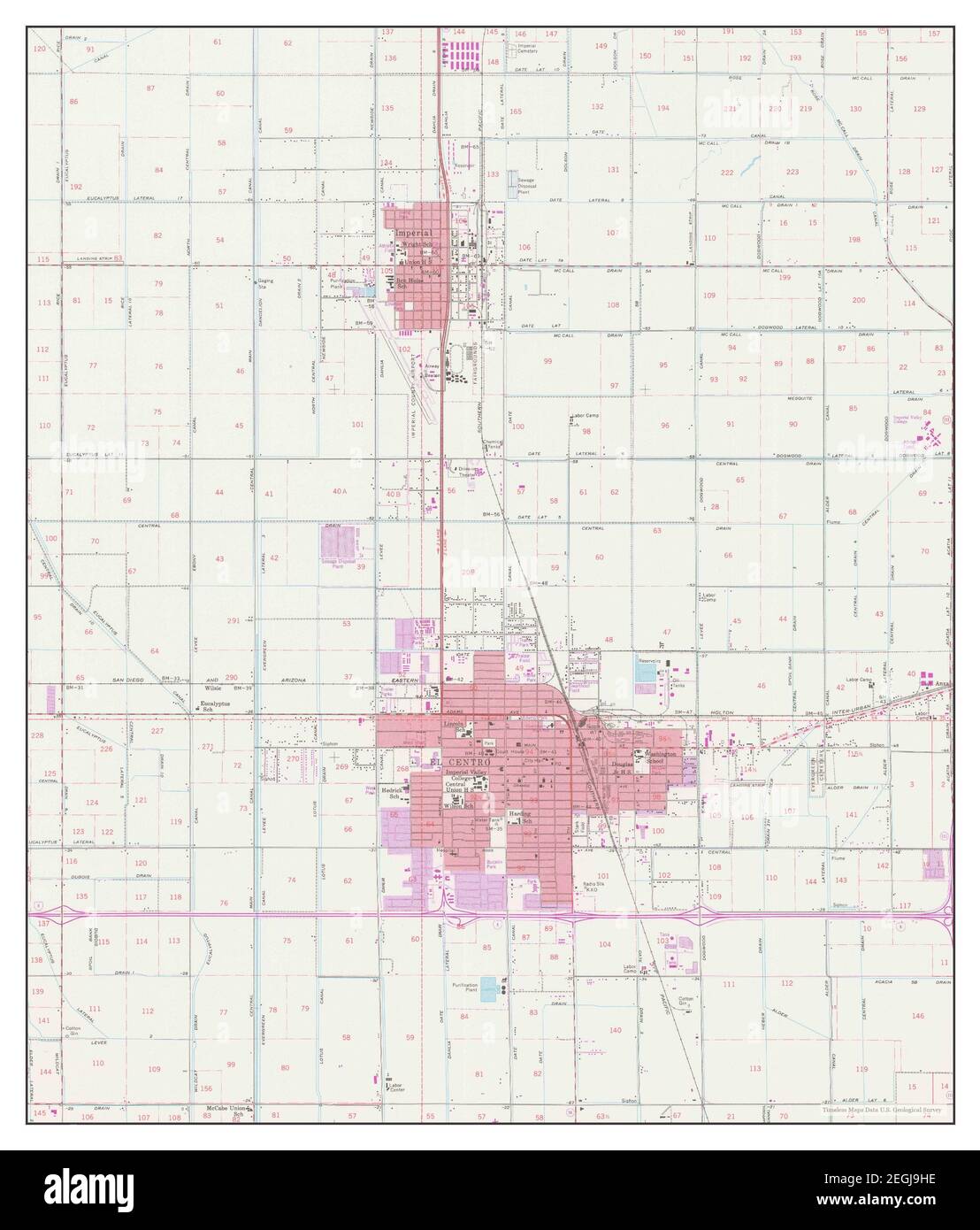 Map of el centro california Cut Out Stock Images &amp; Pictures - Alamy