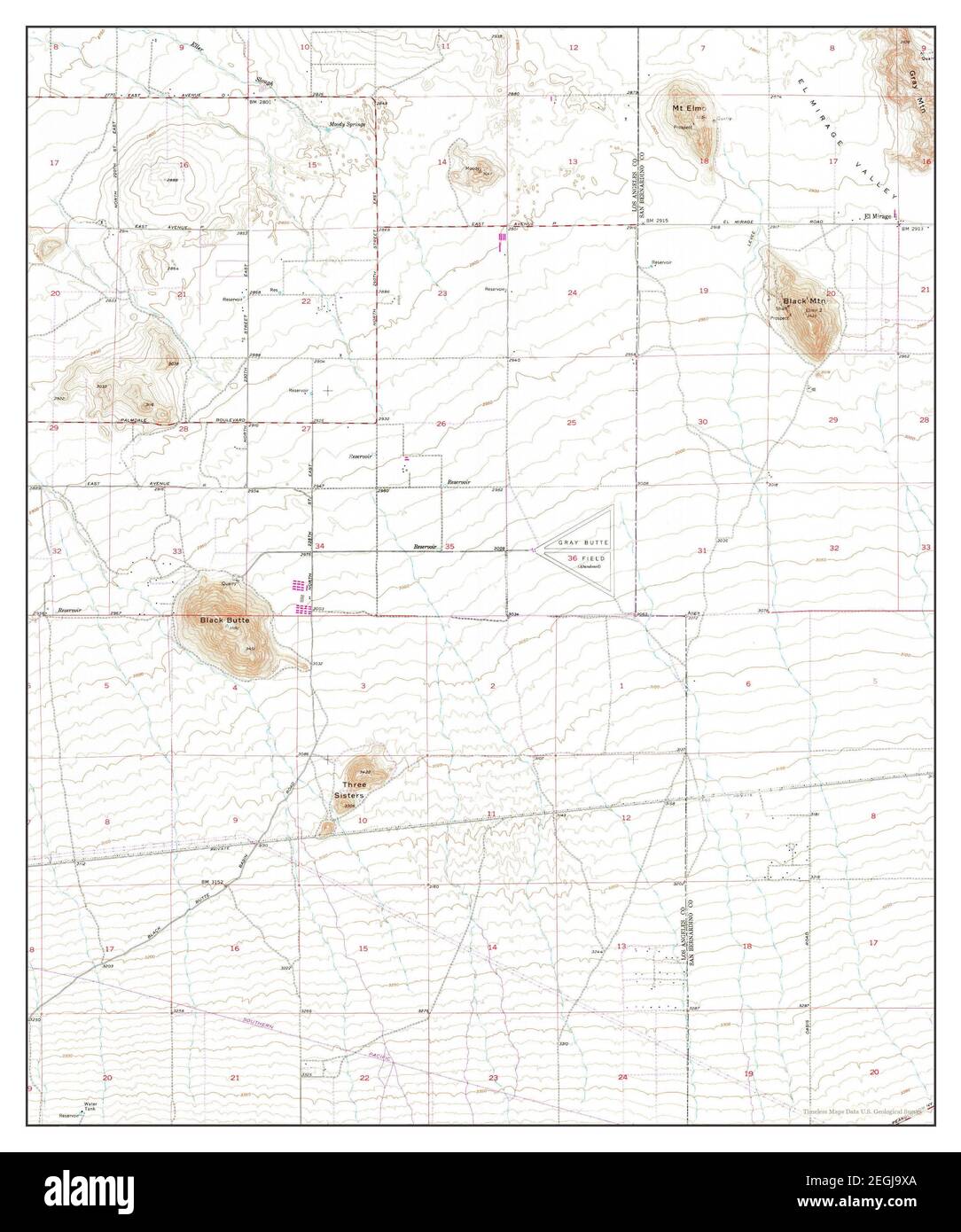 El Mirage, California, map 1956, 124000, United States of America by